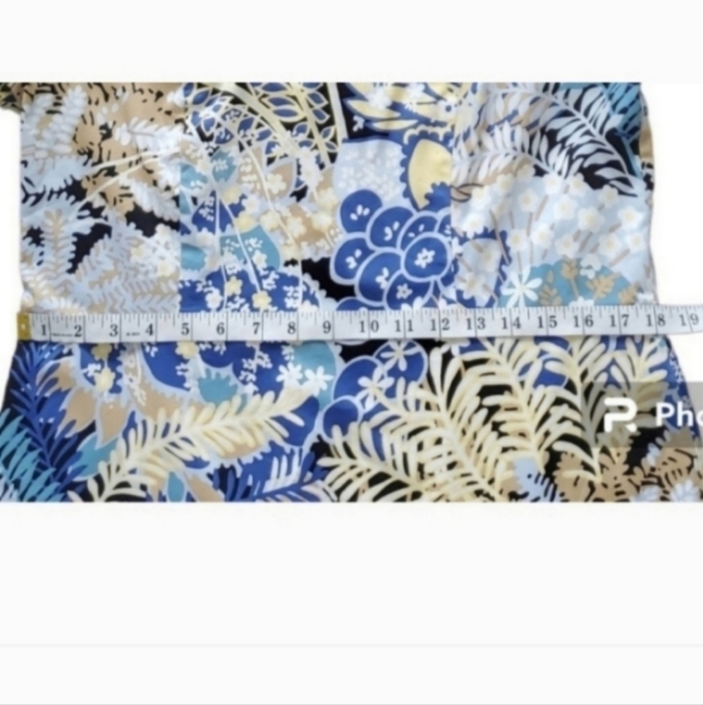 New Talbots Blue Botanical Garden Sheath Tan Dress 12 - Picture 7 of 11